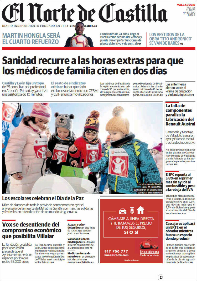 Portada de Norte de Castilla - Valladolid (Espa&ntilde;a)