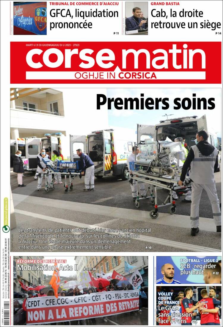 Portada de Corse-Matin (France)