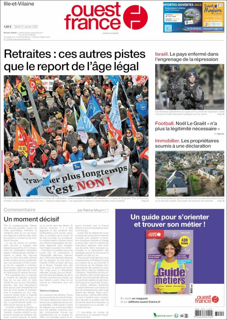 Portada de Ouest France (France)