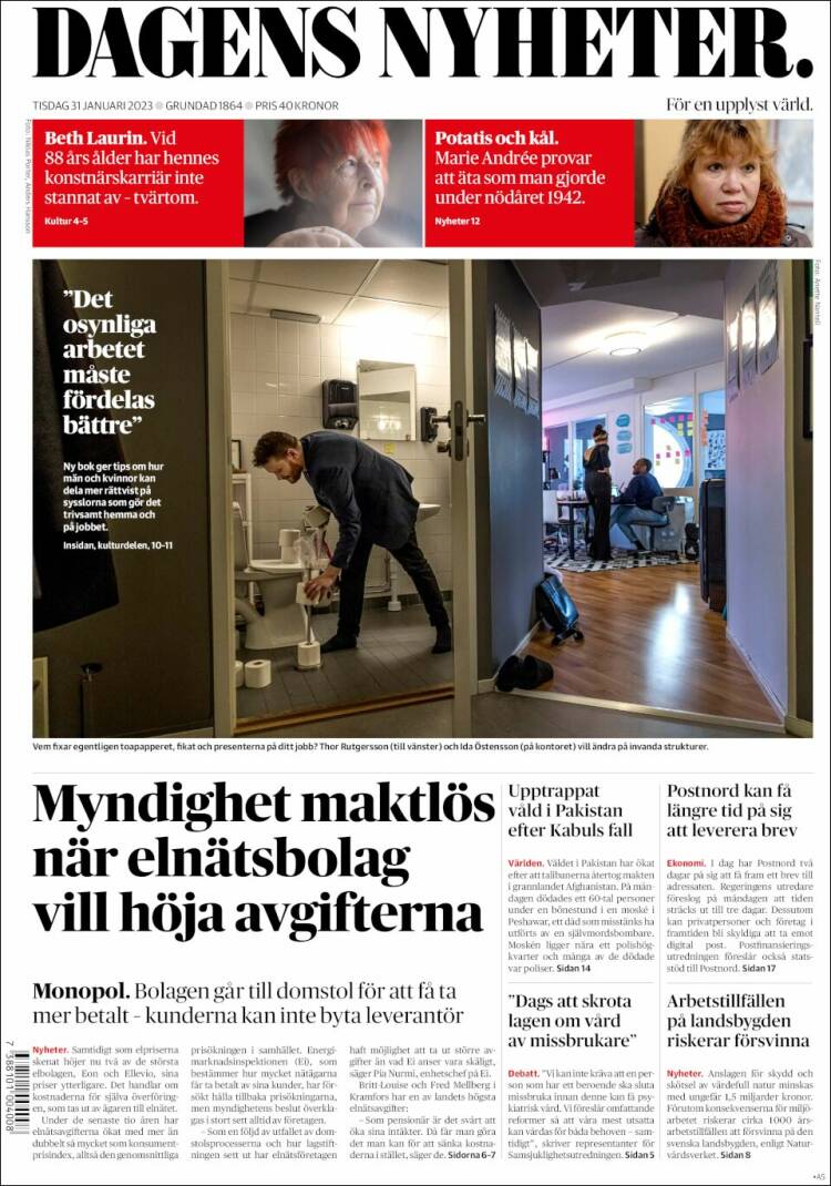 Portada de Dagens Nyheter (Suecia)