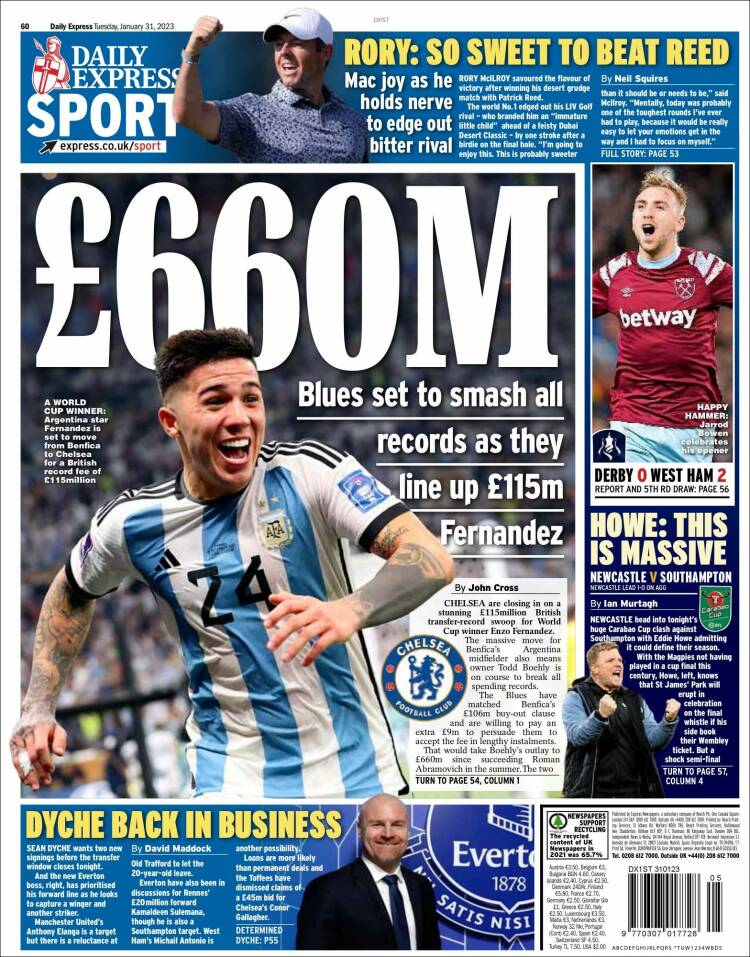 Portada de Express Sport (Reino Unido)