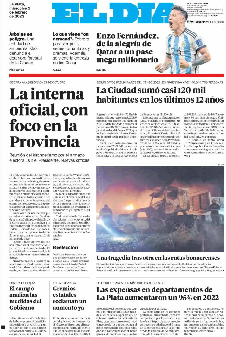 Portada de El Día de la Plata (Argentina)