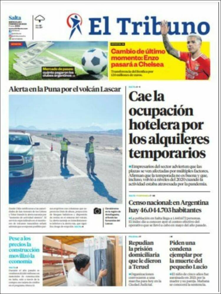 Portada de El Tribuno - Salta (Argentina)