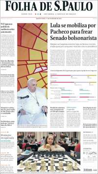 Portada de Folha de São Paulo (Brasil)