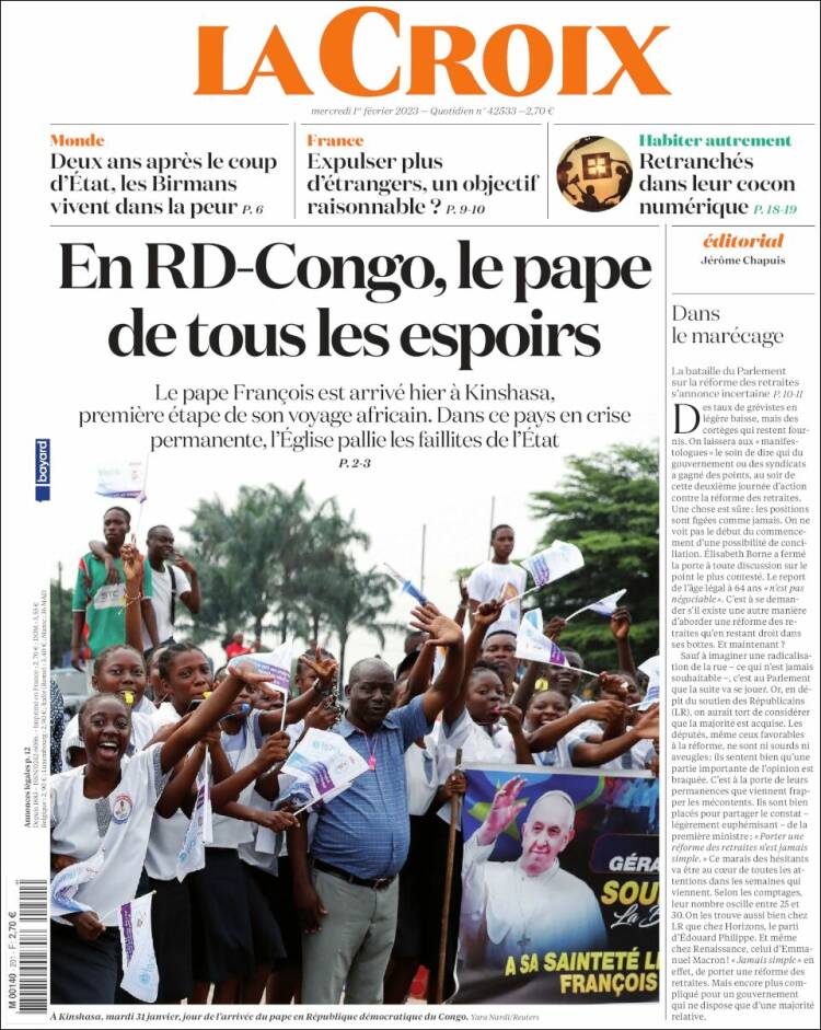 Portada de La Croix (Francia)