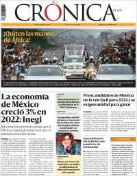 Portada de La Crónica de Hoy (México)