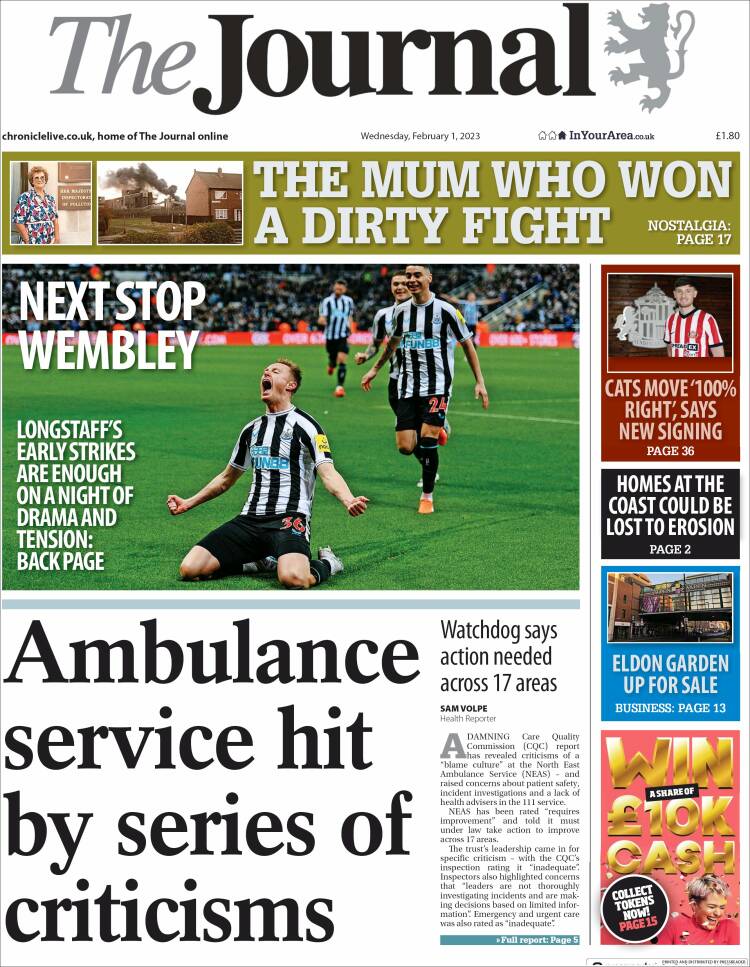 Portada de The Journal (Reino Unido)