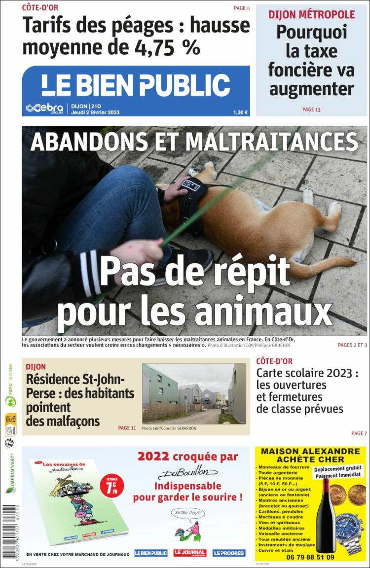 Portada de Le Bien Public (Francia)