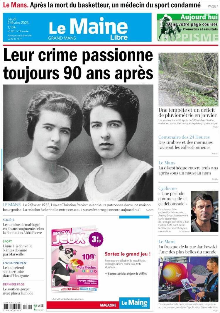 Portada de Le Maine Libre (Francia)