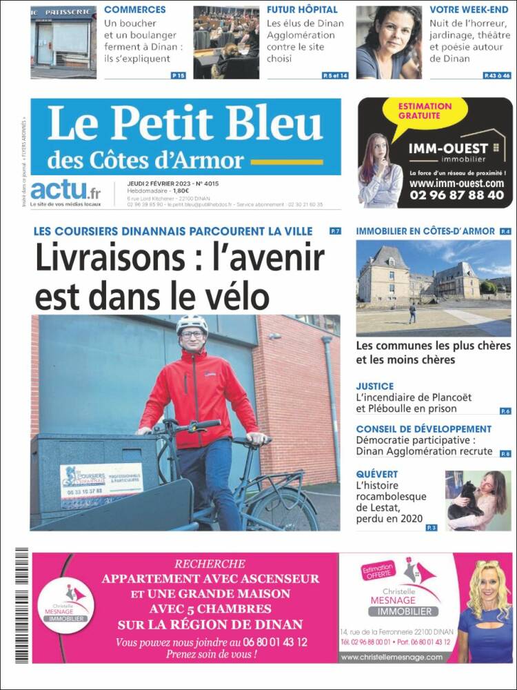 Portada de Le Petit Bleu (Francia)