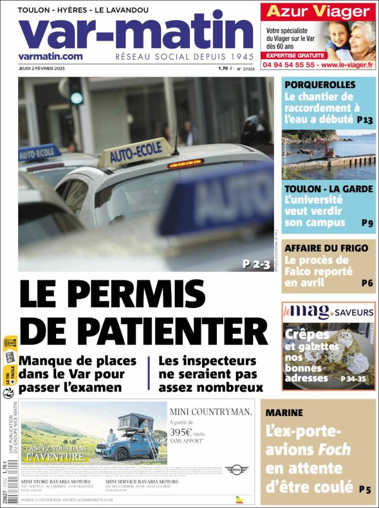 Portada de Var-Matin (Francia)