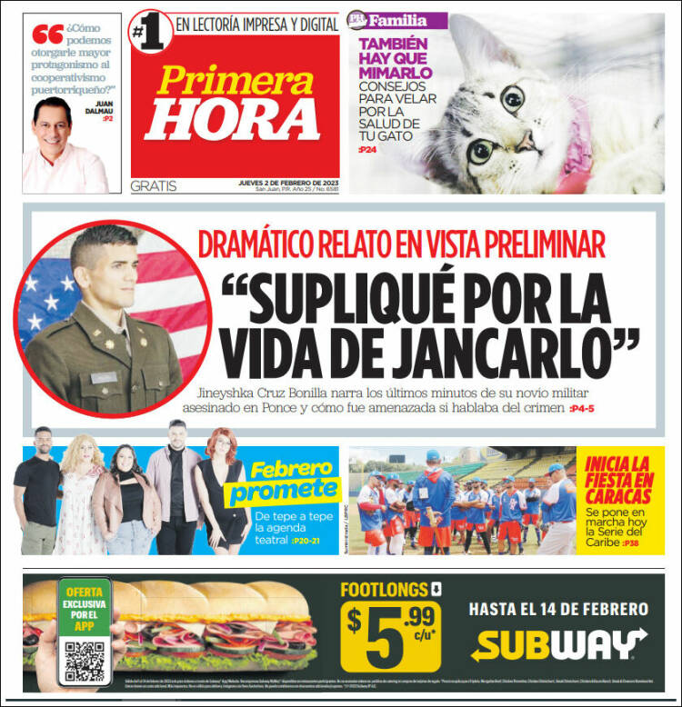 Portada de Primera Hora (Puerto Rico)