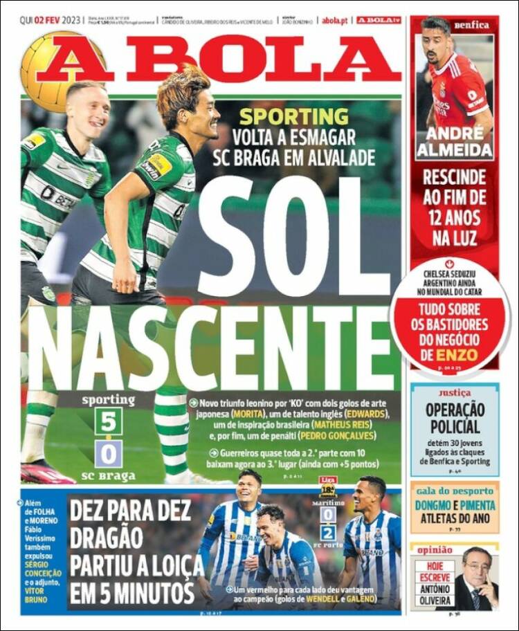 Portada de A Bola (Portugal)