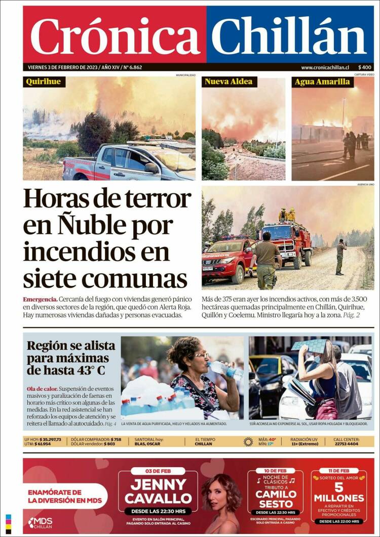 Portada de Crónica Chillán (Chile)