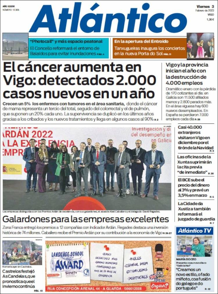 Portada de Atlántico Diario (Spain)