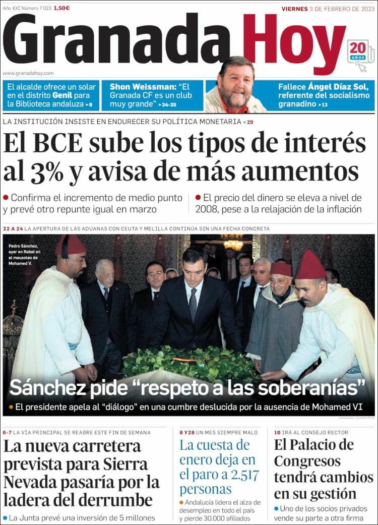 Portada de Granada Hoy (España)