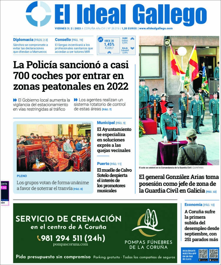 Portada de El Ideal Gallego (Spain)