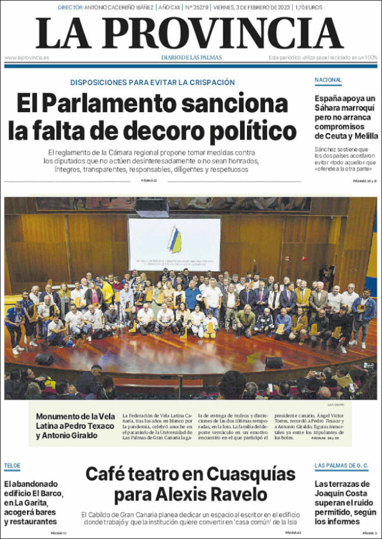 Portada de La Provincia (Spain)