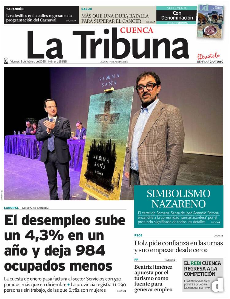 Portada de La Tribuna de Cuenca (España)