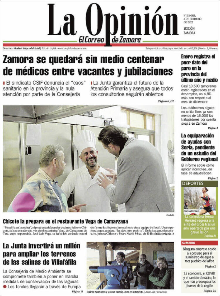 Portada de La Opinión - El Correo de Zamora (Spain)