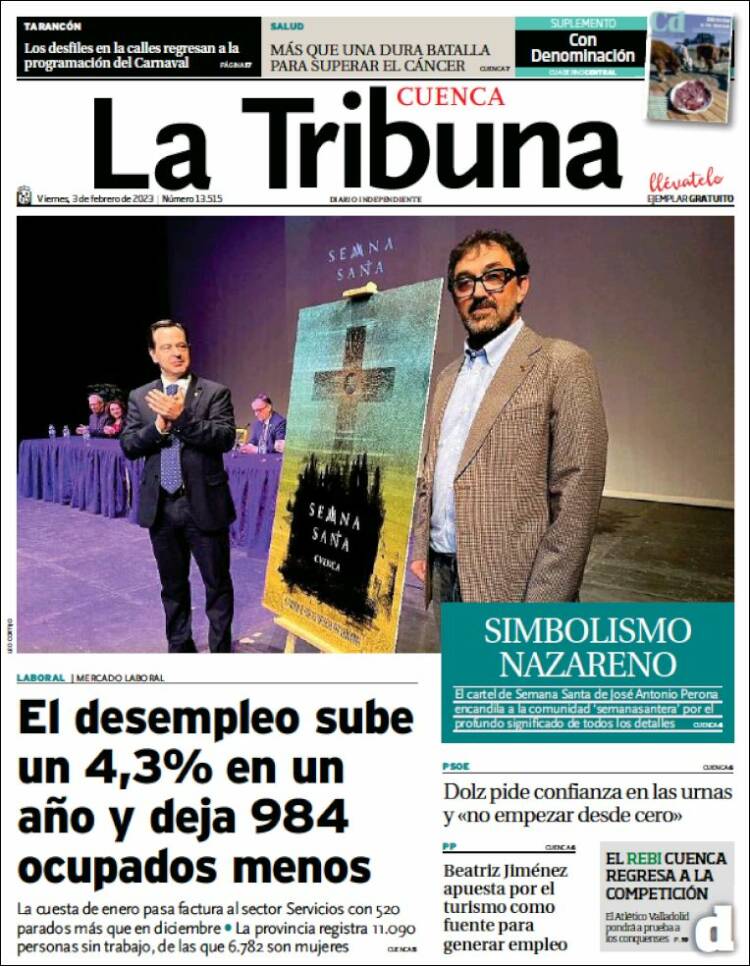 Portada de La Tribuna de Cuenca (España)