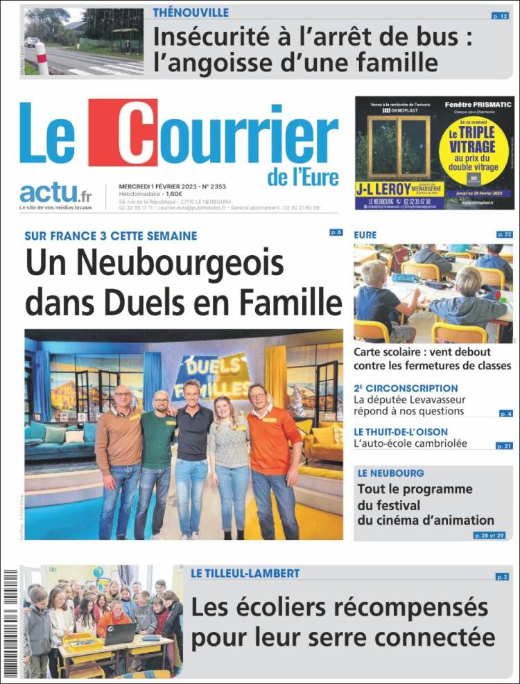 Portada de Le Courrier de l'Ouest (Francia)