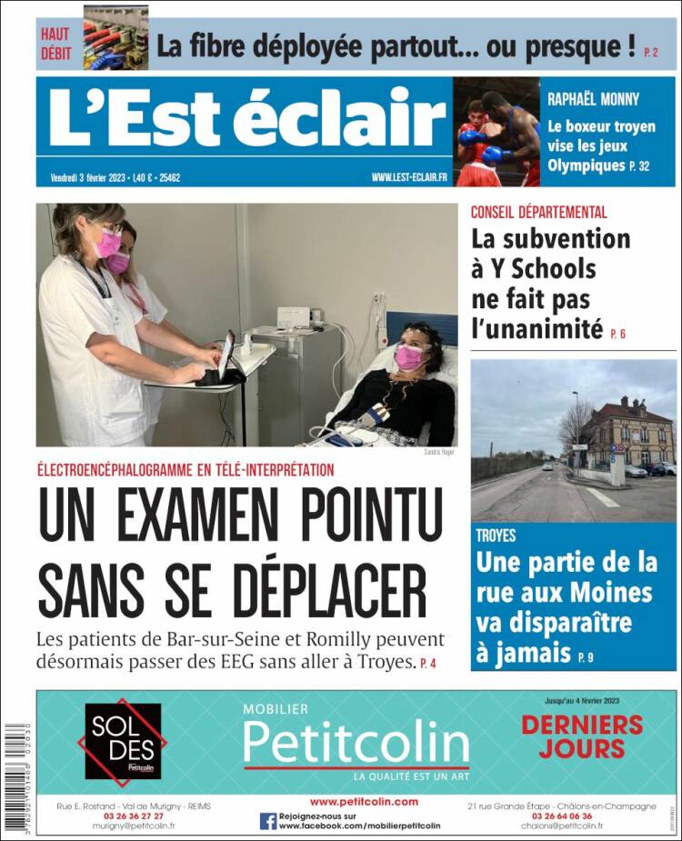 Portada de L'Est Eclair (Francia)