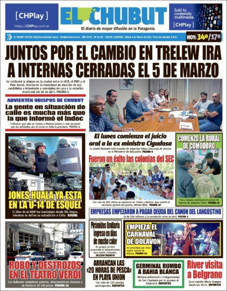 Portada de El Chubut (Argentina)