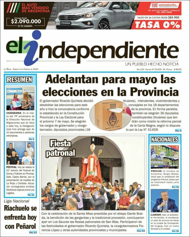 Portada de El Independiente (Argentina)