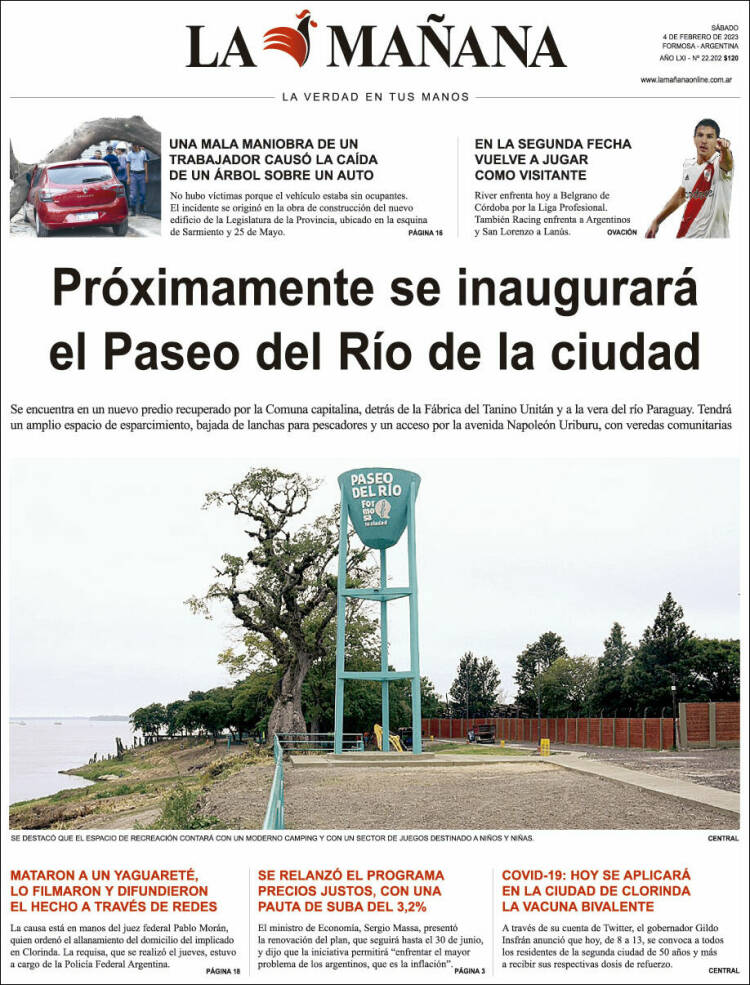 Portada de Diario La Mañana (Argentina)