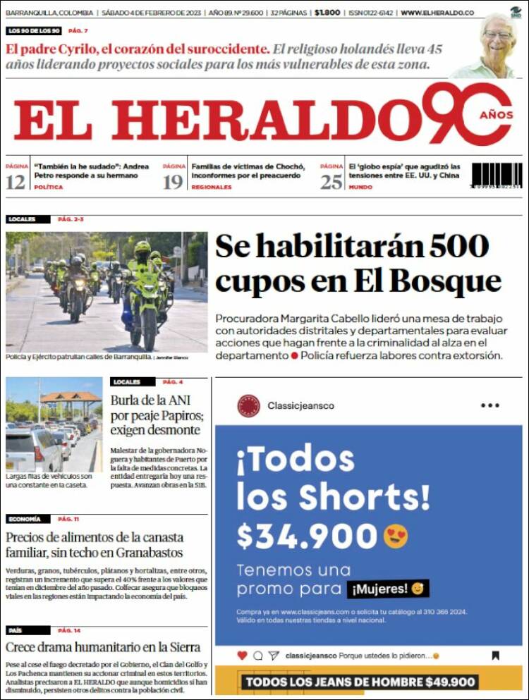 Portada de El Heraldo (Colombia)