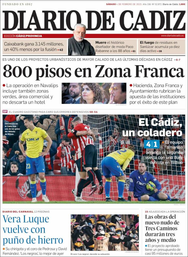 Portada de Diario de Cádiz (Espa&ntilde;a)