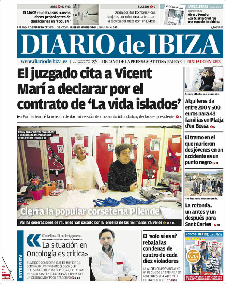 Portada de Diario de Ibiza (Espa&ntilde;a)
