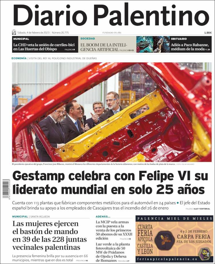 Portada de Diario Palentino (Espa&ntilde;a)