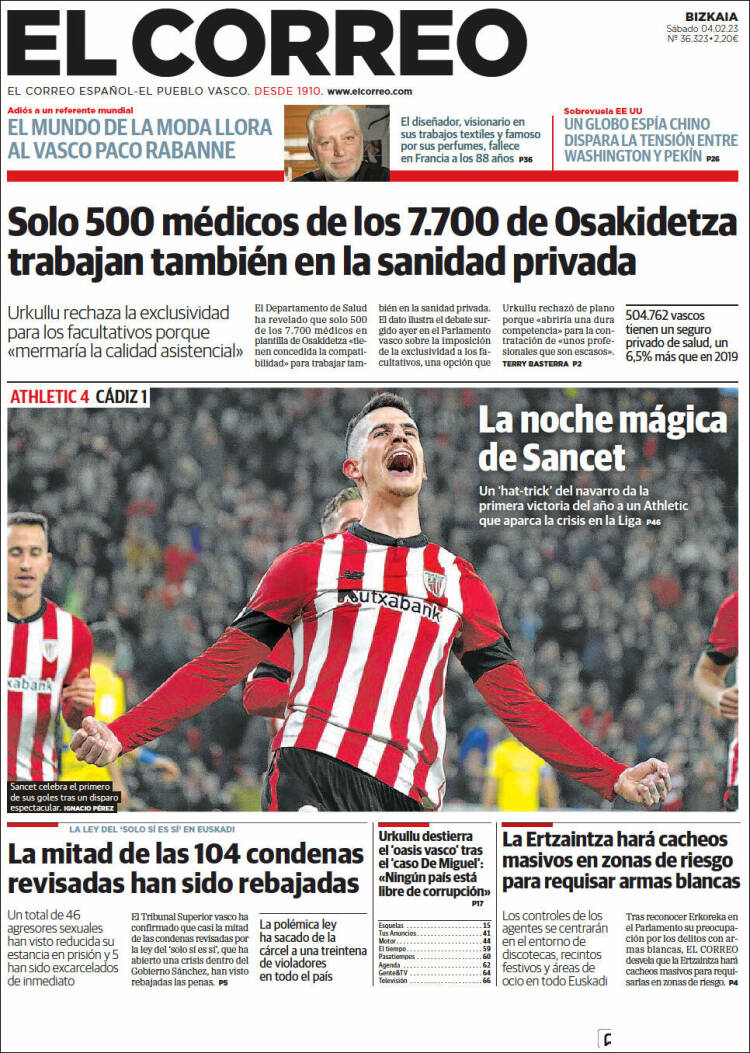 Portada de El Correo (Espa&ntilde;a)