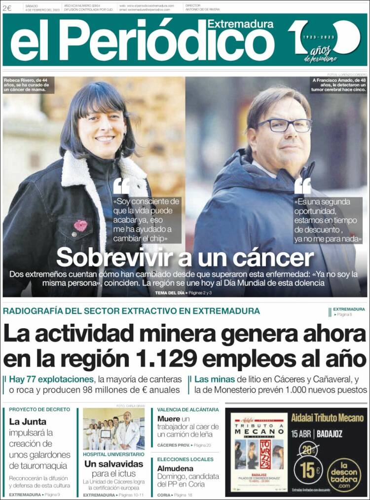 Portada de El Periódico de Extremadura (Espa&ntilde;a)