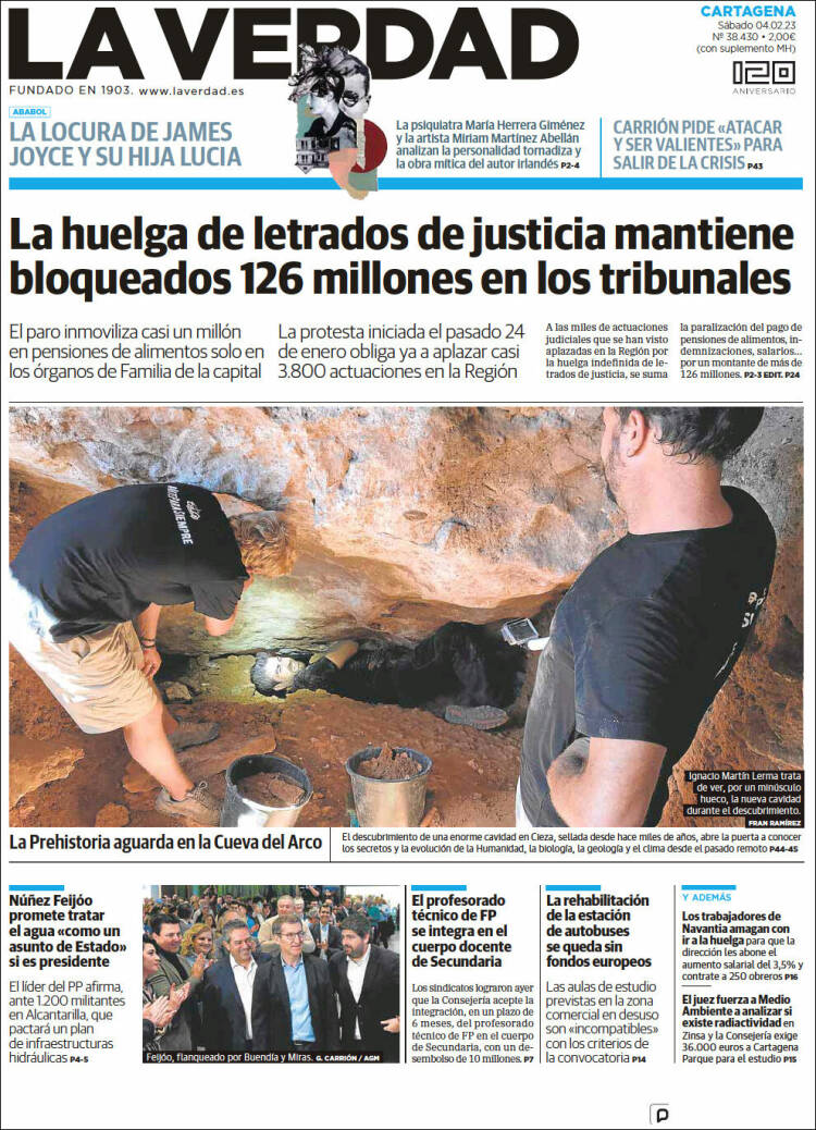 Portada de La Verdad de Cartagena (Espa&ntilde;a)