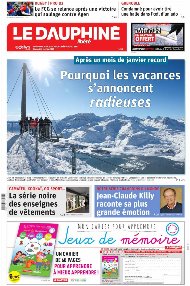 Portada de Le Dauphiné Libéré (Francia)