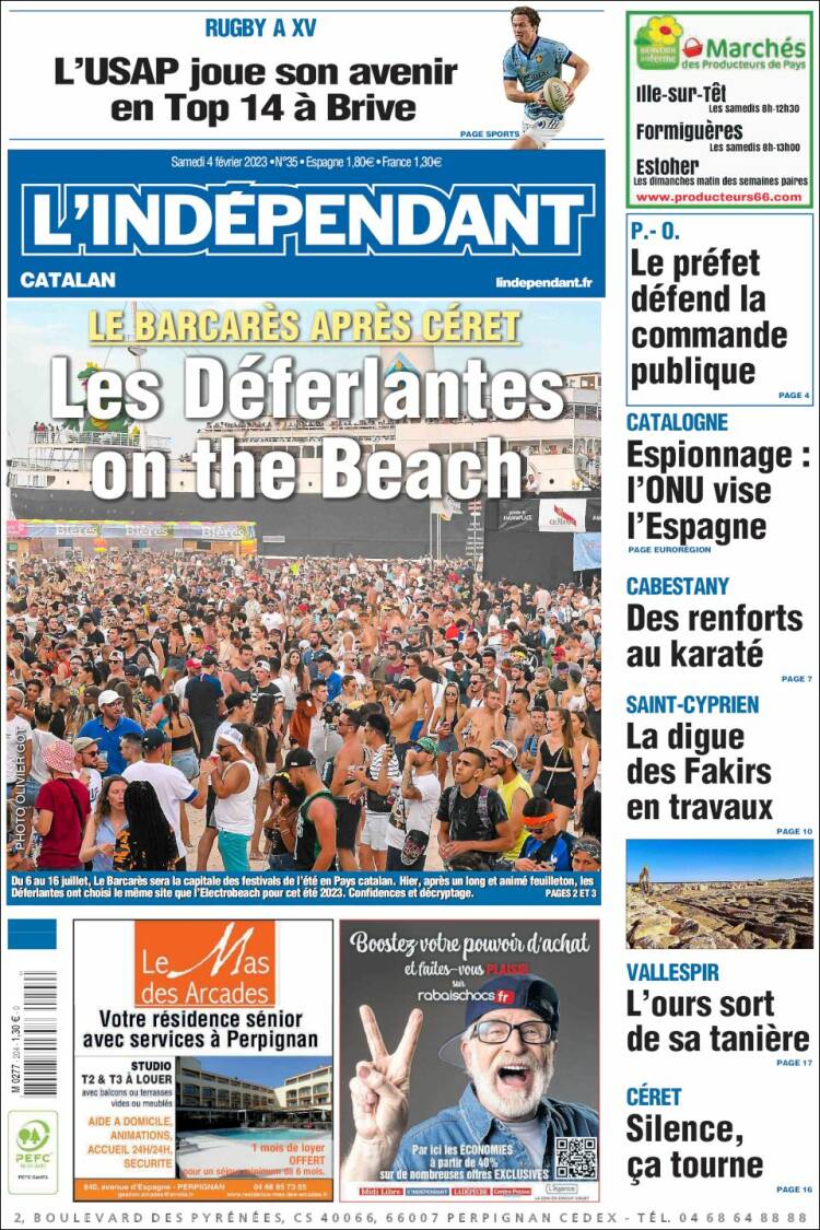 Portada de Le Indépendant (Francia)