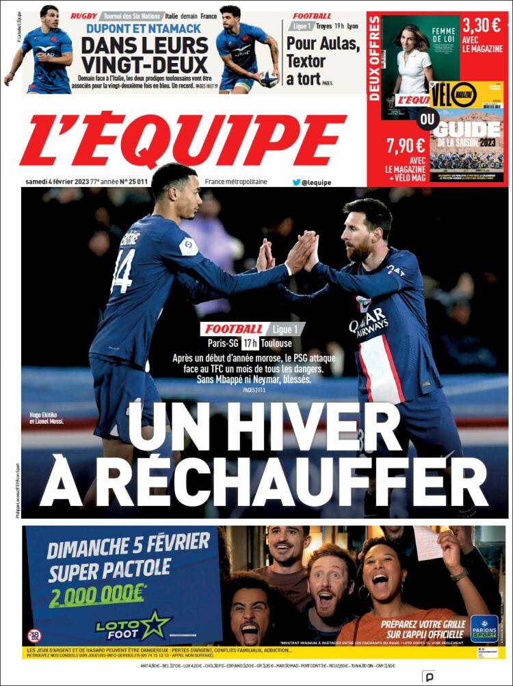 Periódico Lequipe Francia Periódicos De Francia Edición De Sábado