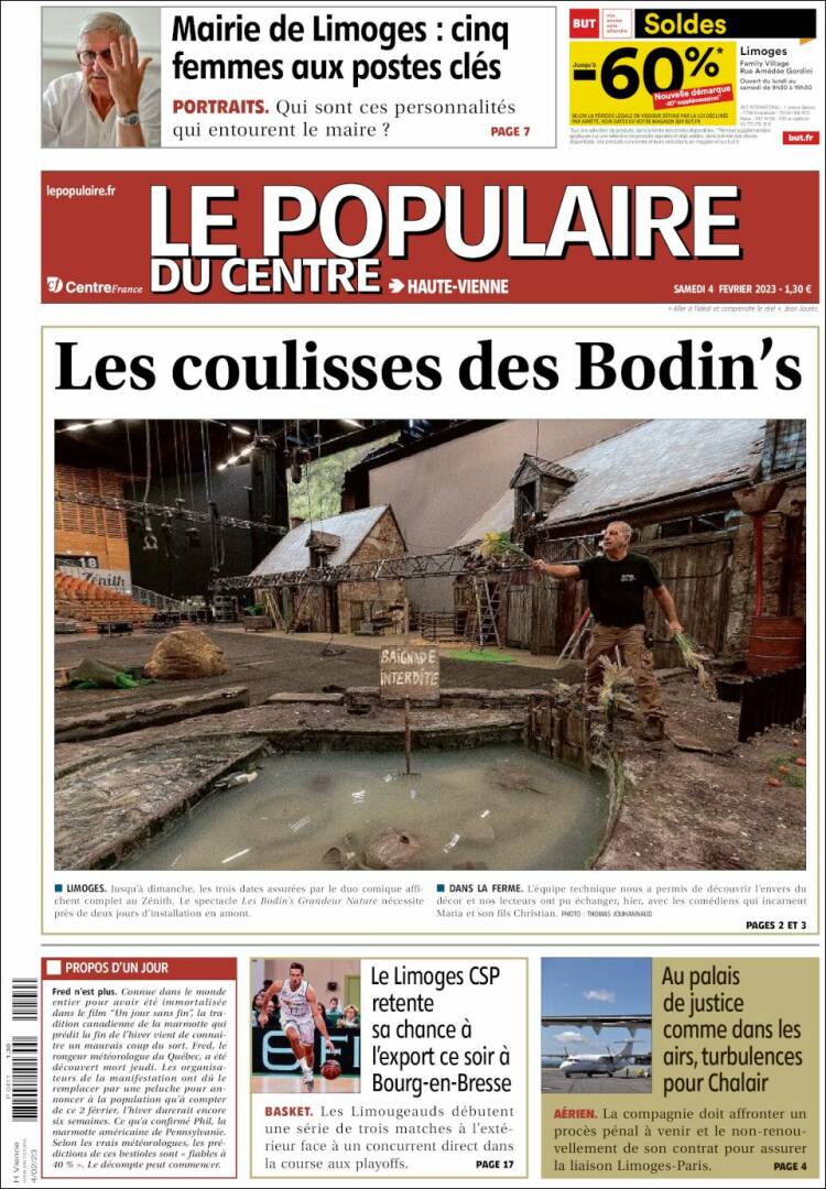 Portada de Le Populaire du Centre (Francia)