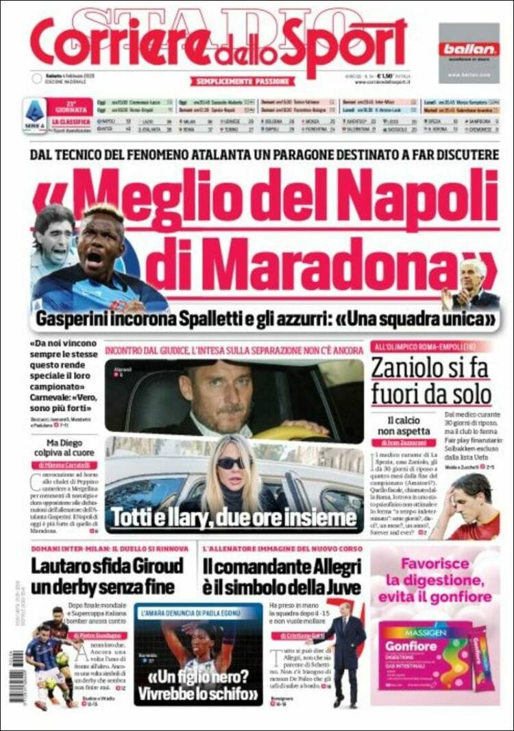 Portada de Corriere dello Sport (Italia)