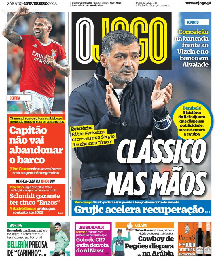 Portada de O Jogo (Portugal)