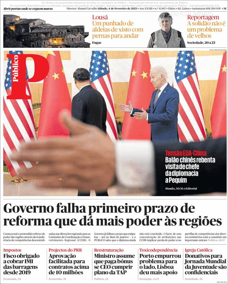 Portada de Público (Portugal)