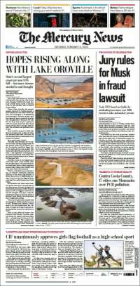 Portada de San Jose Mercury News (USA)