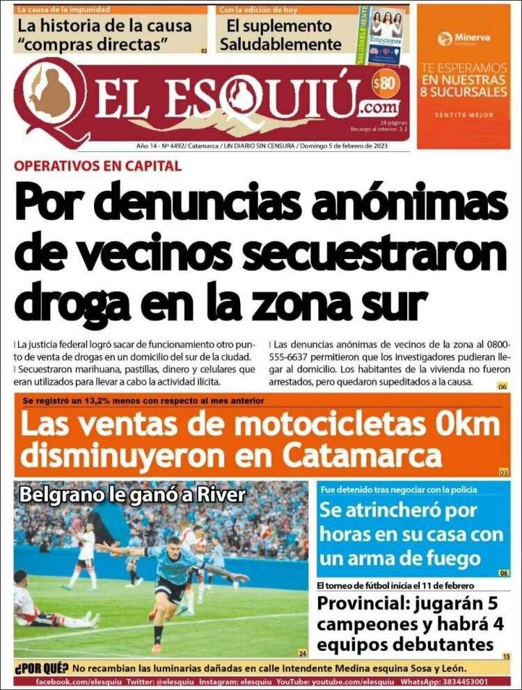 Portada de El Esquiu (Argentina)