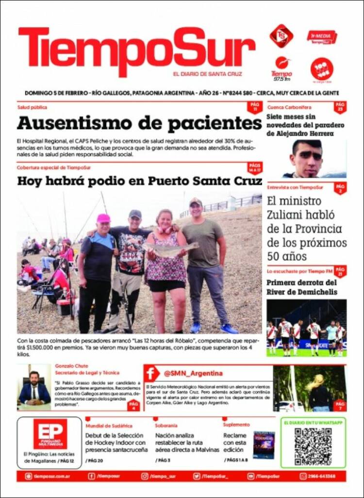 Portada de Tiempo Sur (Argentina)