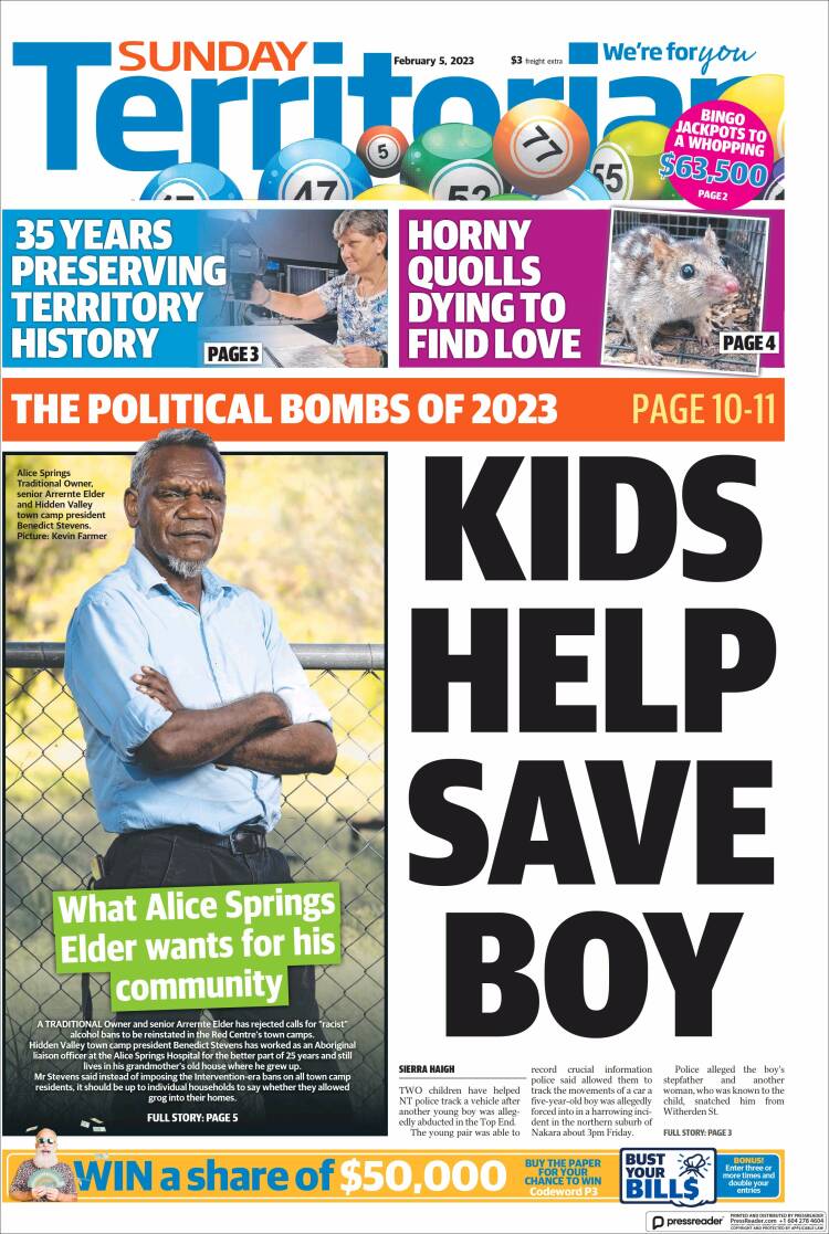 Portada de Northern Territory News (Australia)