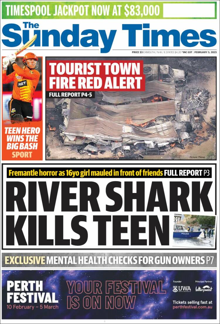 Portada de The West Australian (Australia)