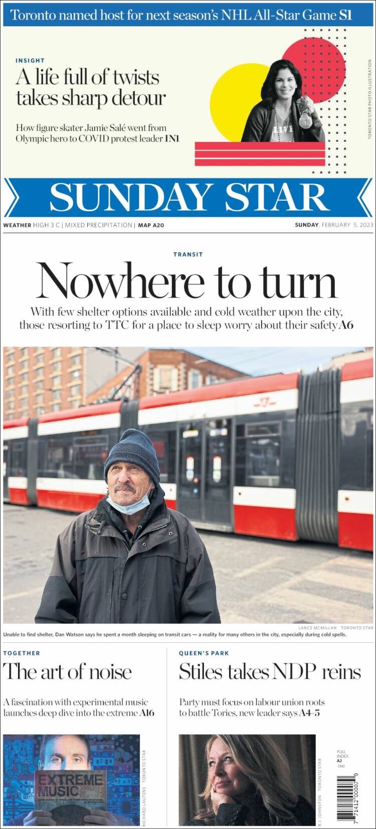 Portada de The Toronto Star (Canadá)